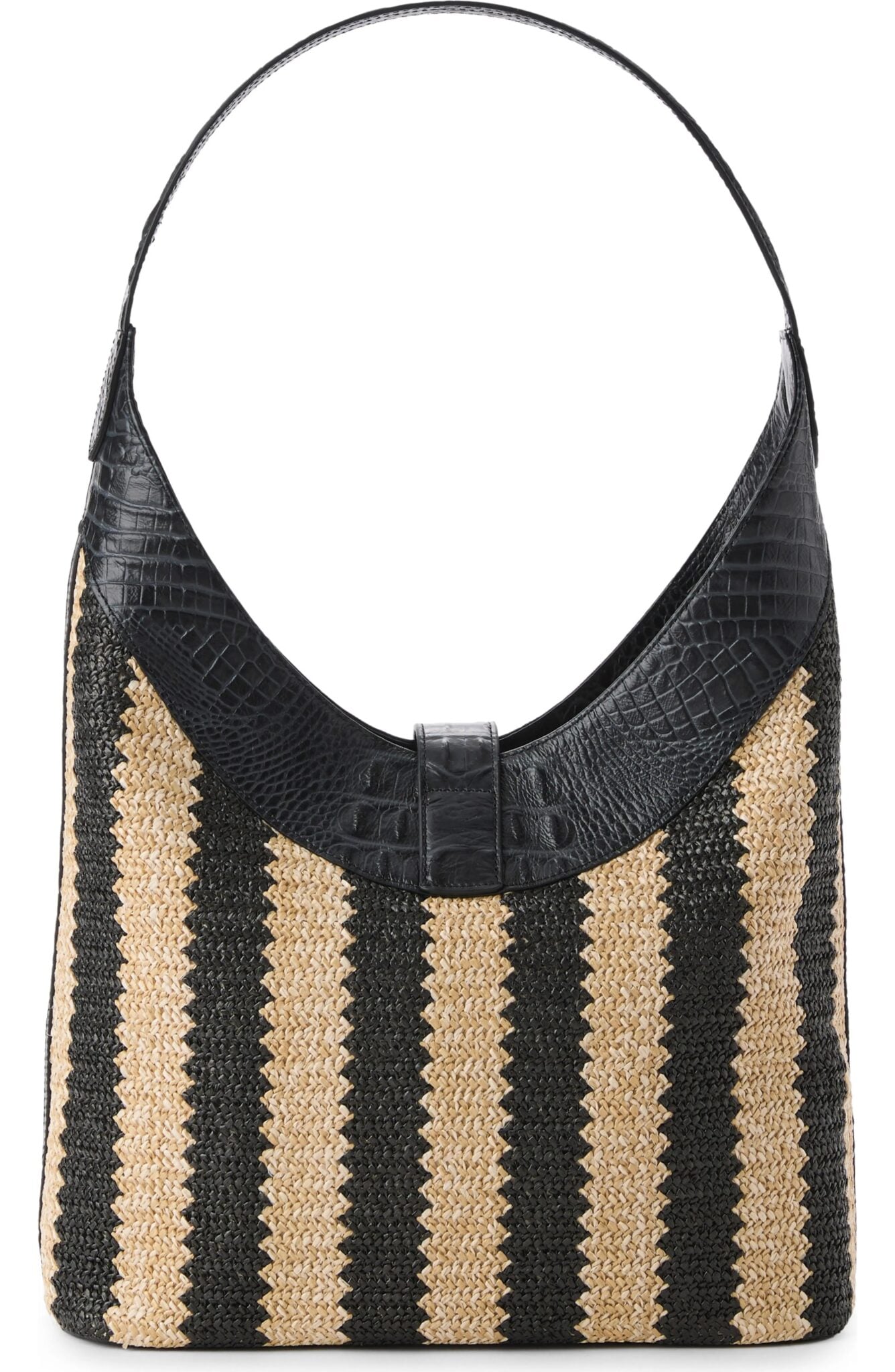 BRAHMIN Gwynne Croc Embossed Leather Shoulder Bag