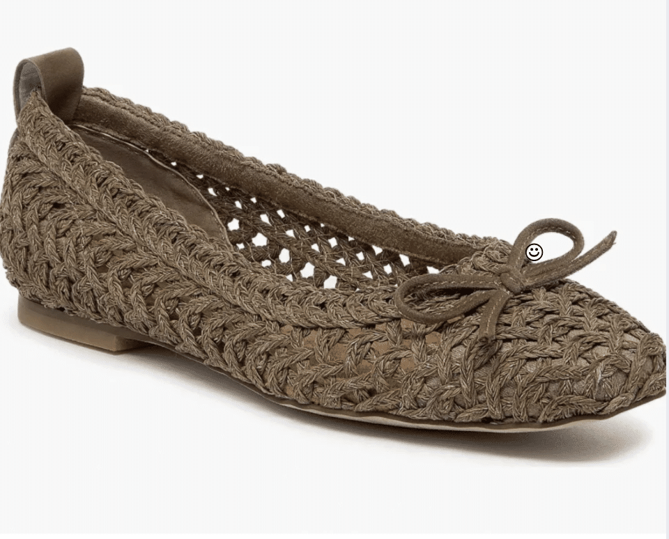 raffia mesh ballet flat