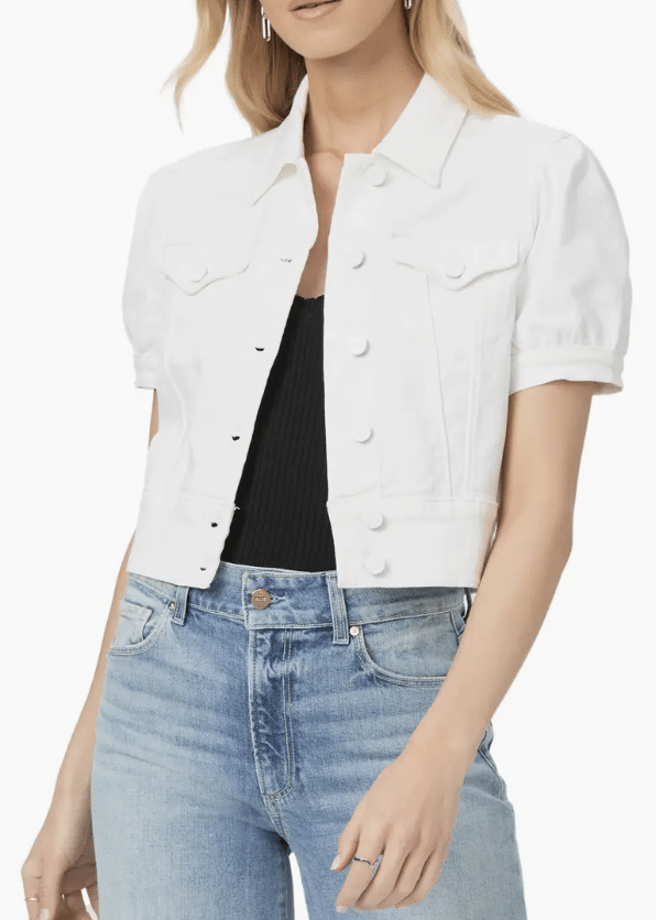 PAIGE Kendra Short Sleeve Crop Denim Jacket