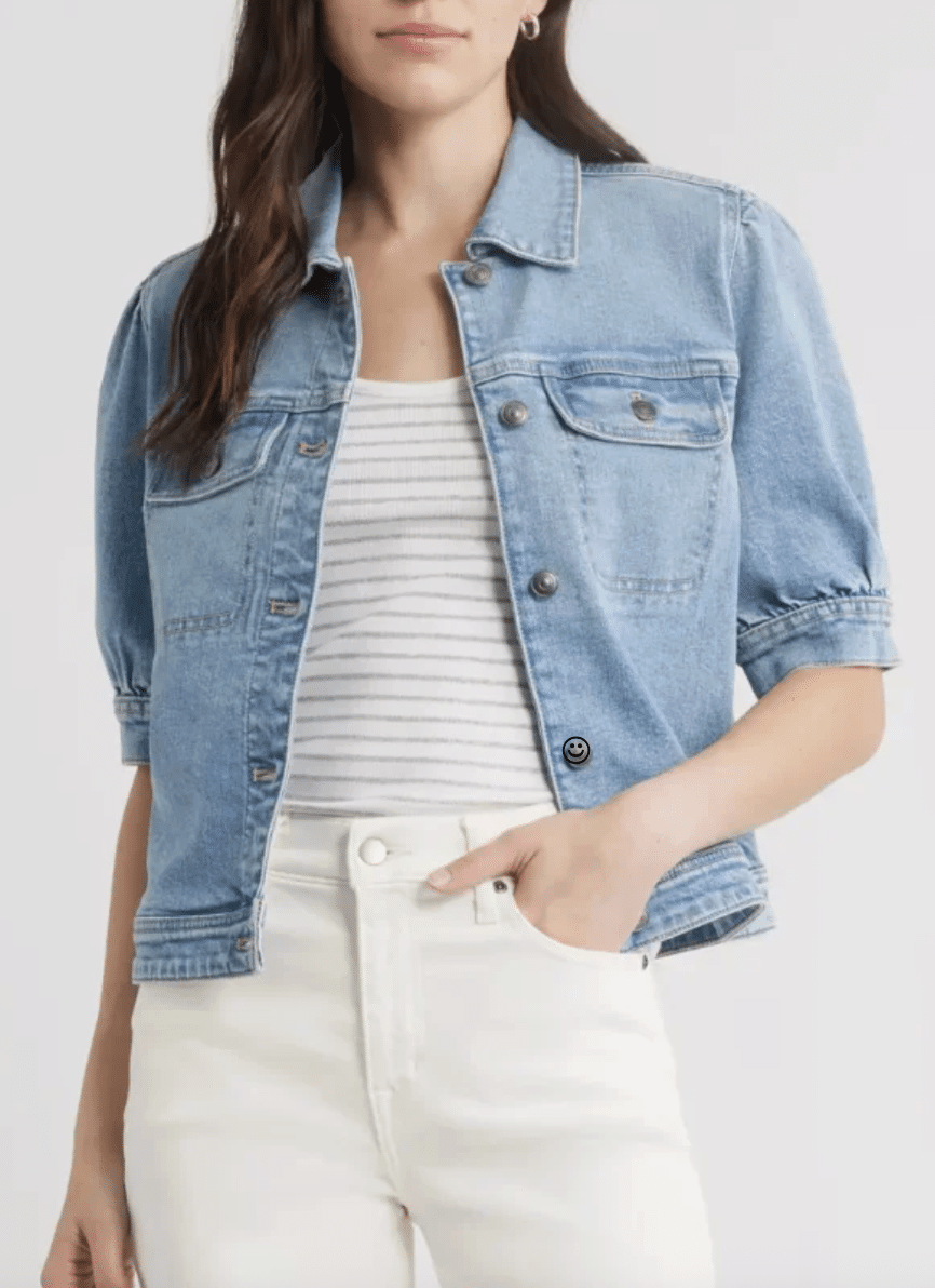 Caslon Elbow Sleeve Denim Jacket