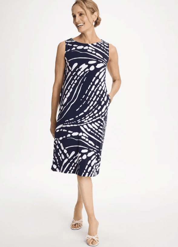Chico's Jersey Knit Printed Shift Dress