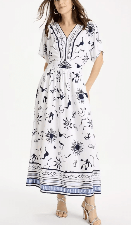 ITALIAN PRINT DRESS VACATION RESORT CRUISE