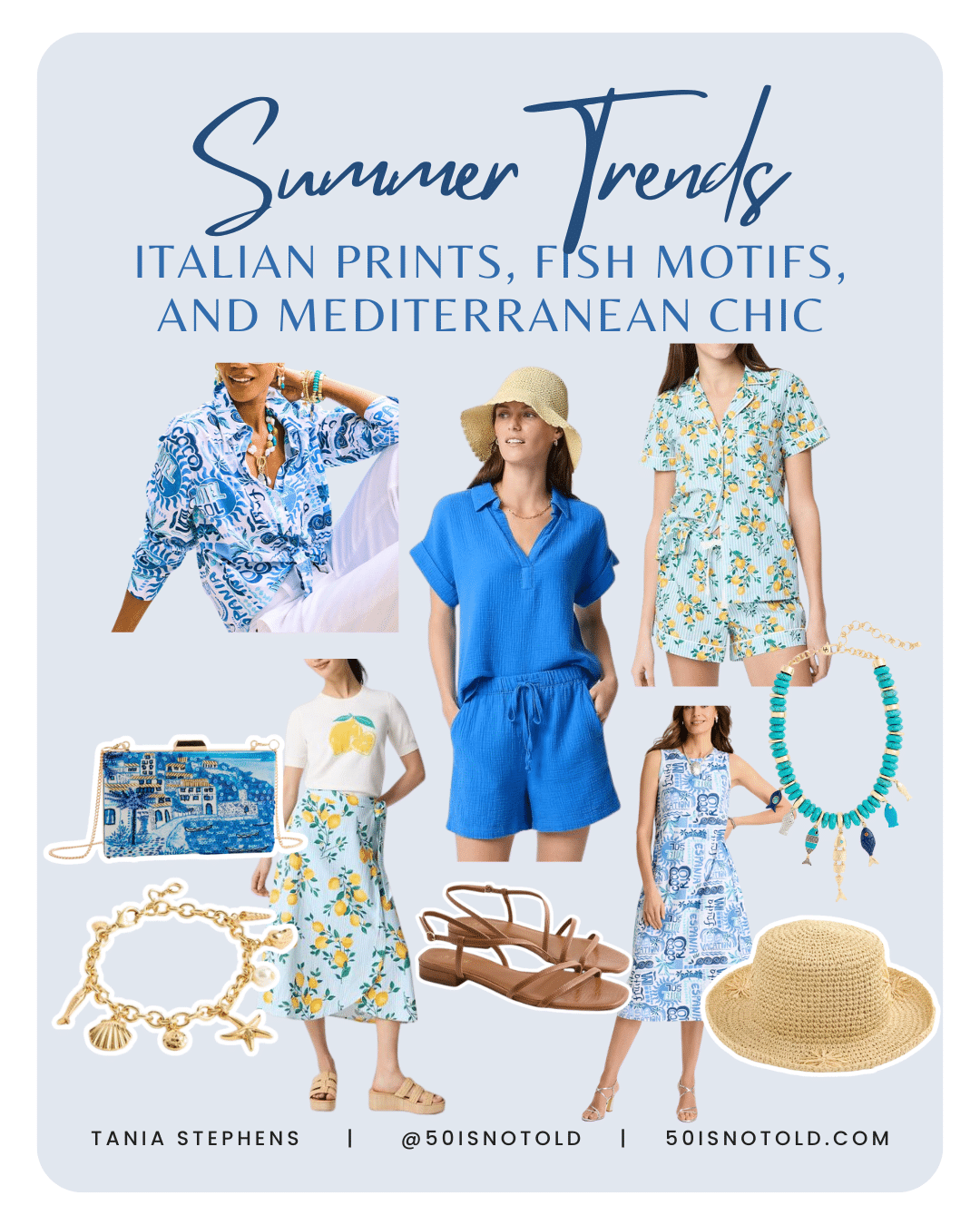 Summer 2026 Trends Italian Prints, Fish Motifs, Mediterranean Chic Fashion Women over 50