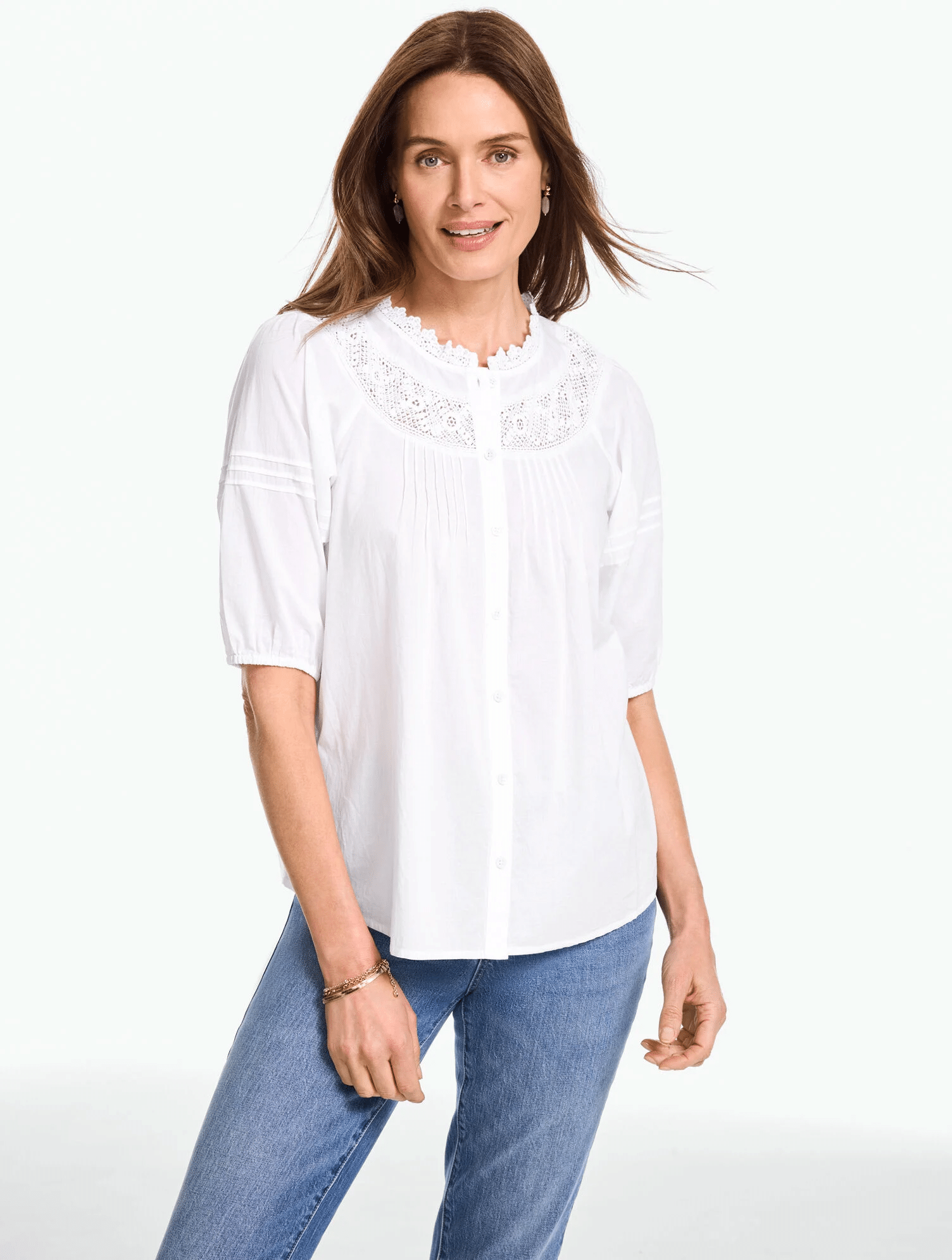 white top with short sleeves