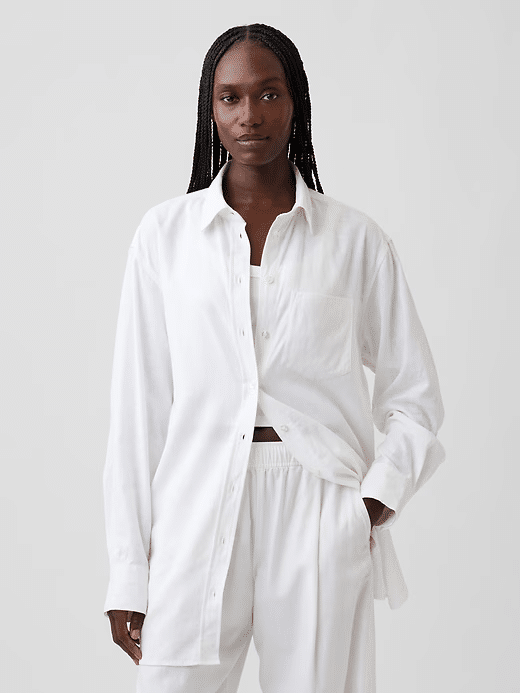 long white linen oversized tunic