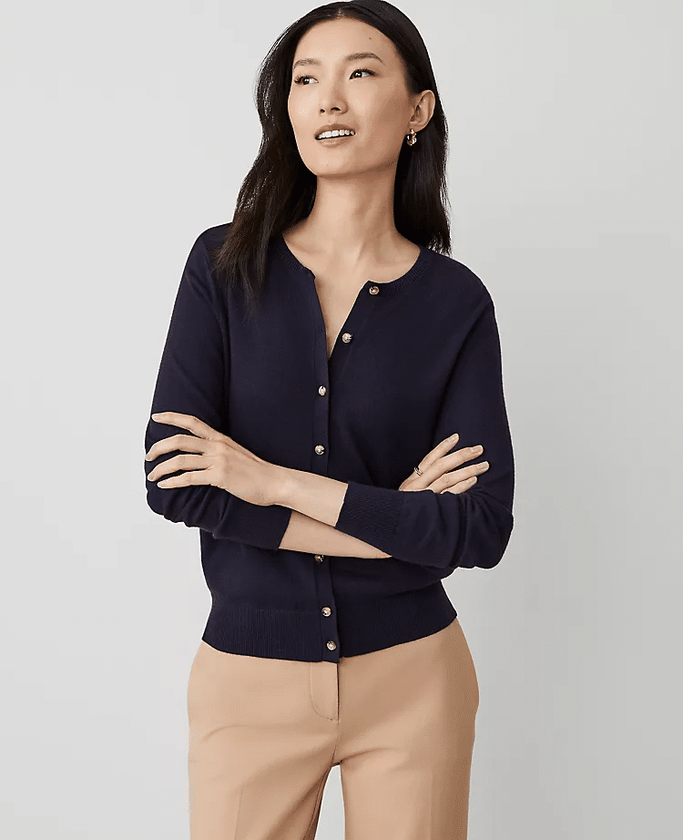 navy blue lightweight cardigan