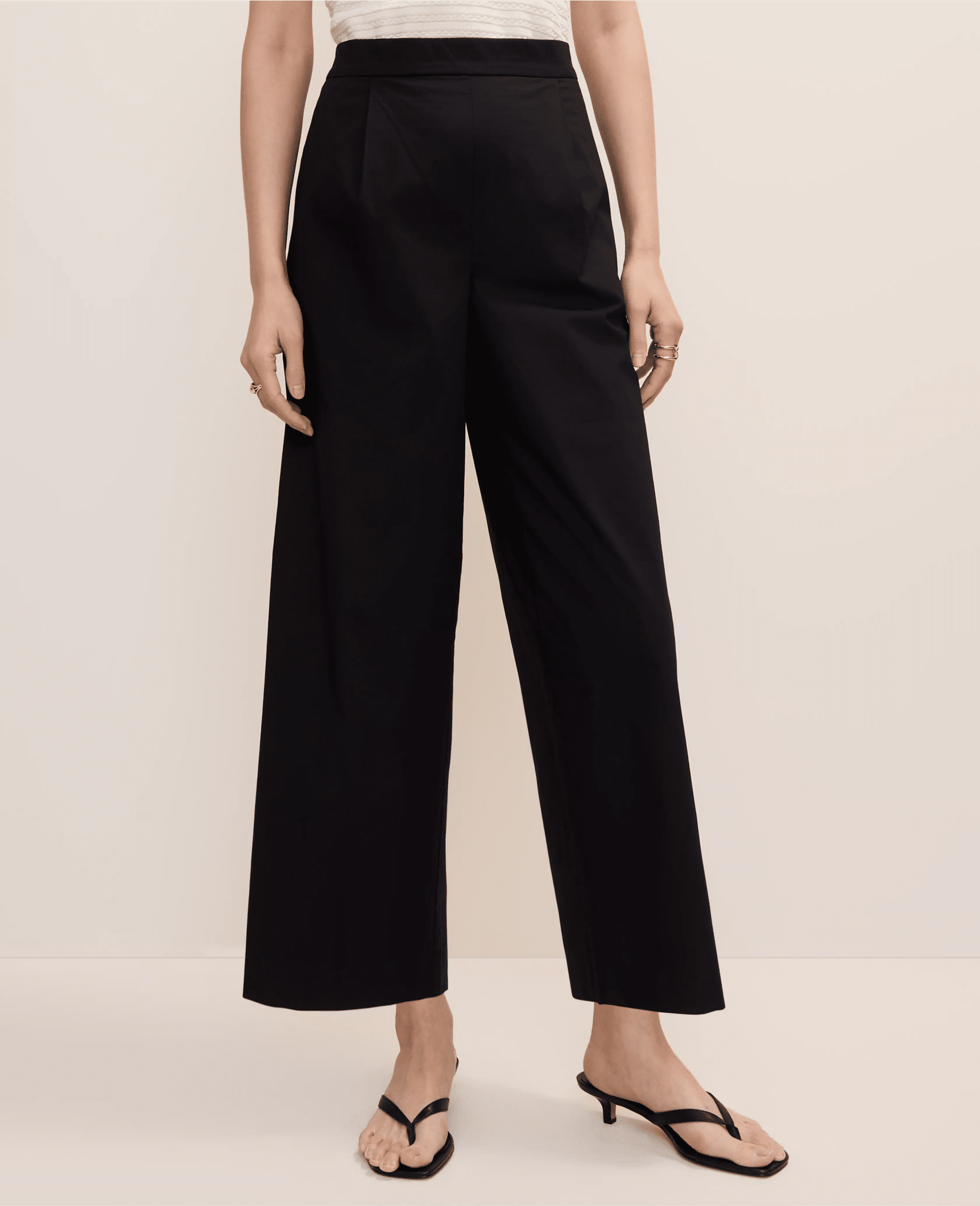 black cropped flare pants