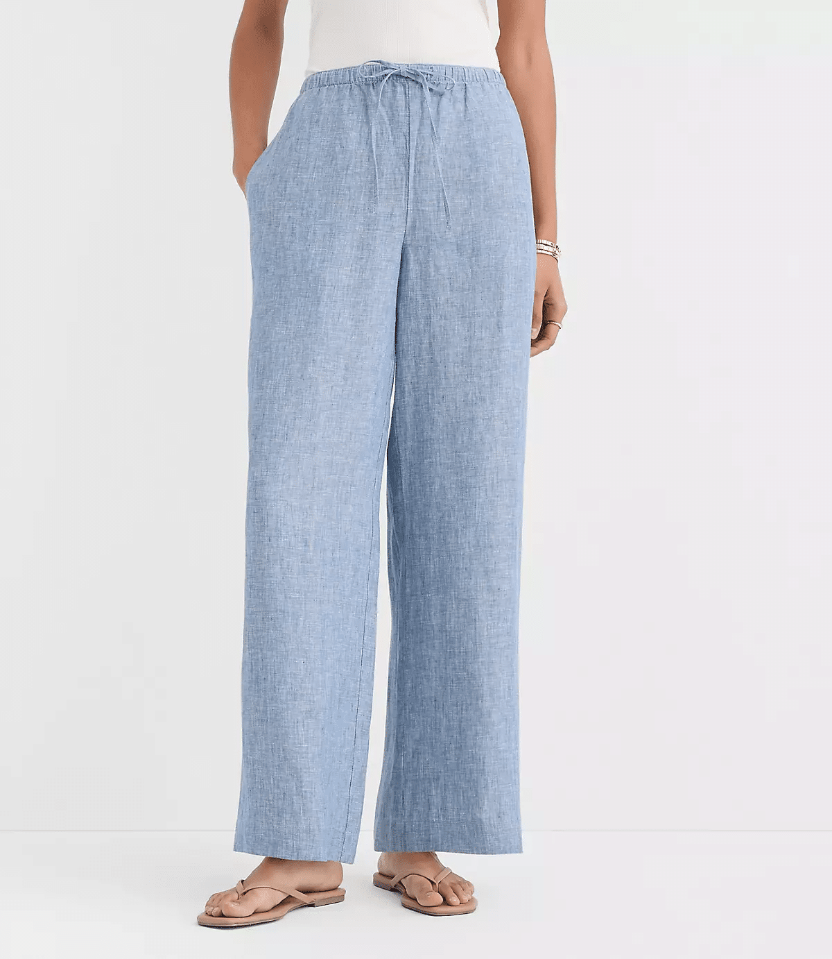 blue sawyer pull on linen pants