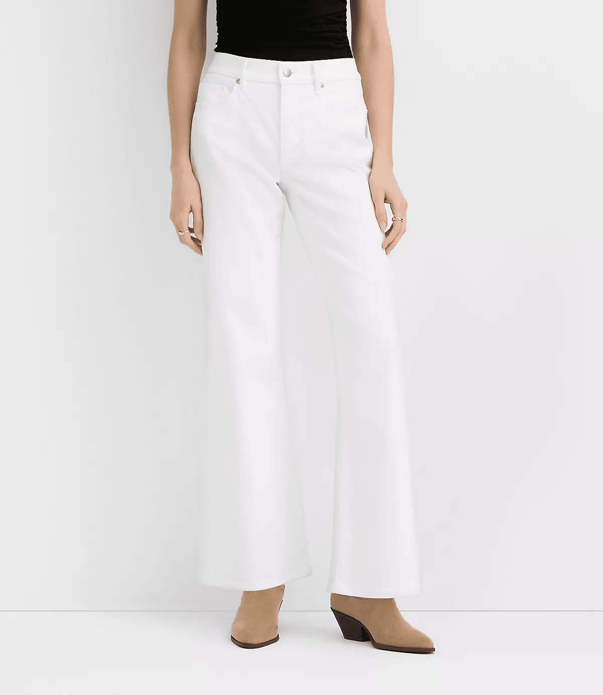 white wide leg jeans fron loft
