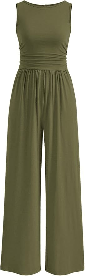 green wide leg jumpsuit