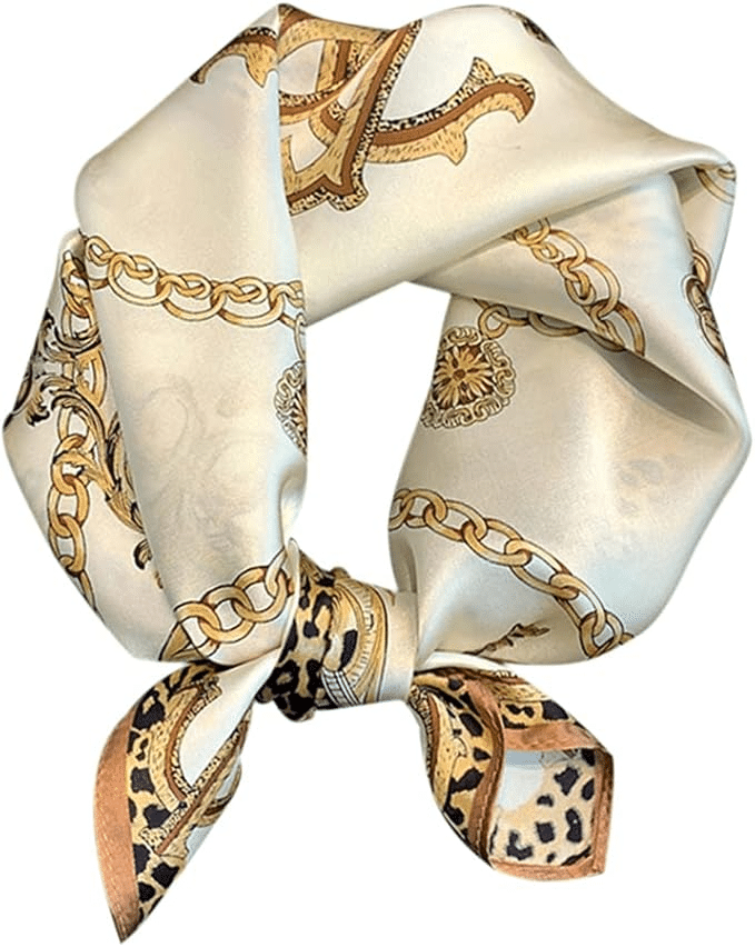 white equestrian silk scarf