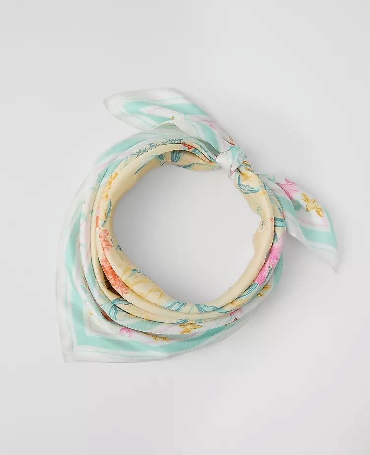 ann taylor floral silk scarf