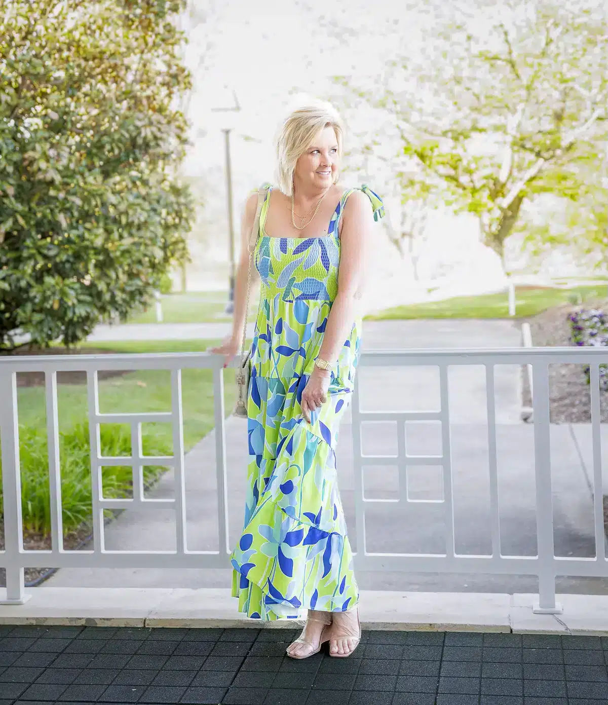 Tania wearing a comfortable lightweight breathable dress.