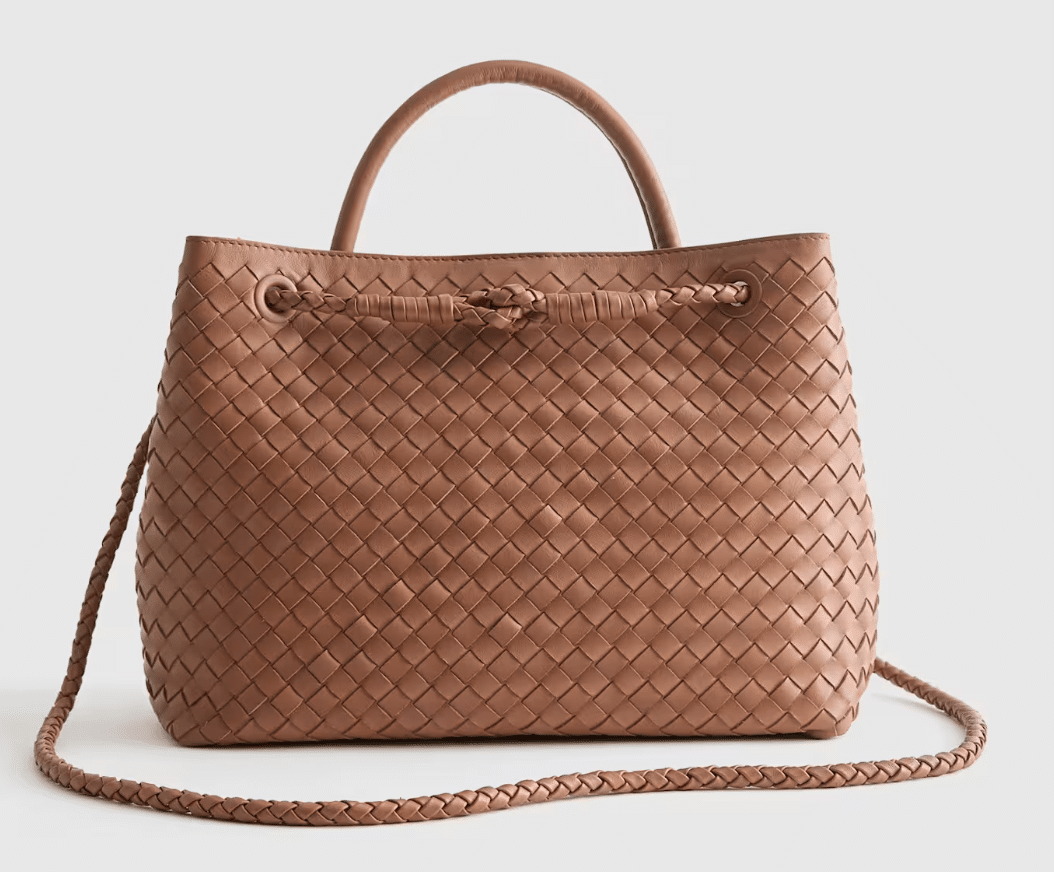 italian leather hadwoven satchel from quince