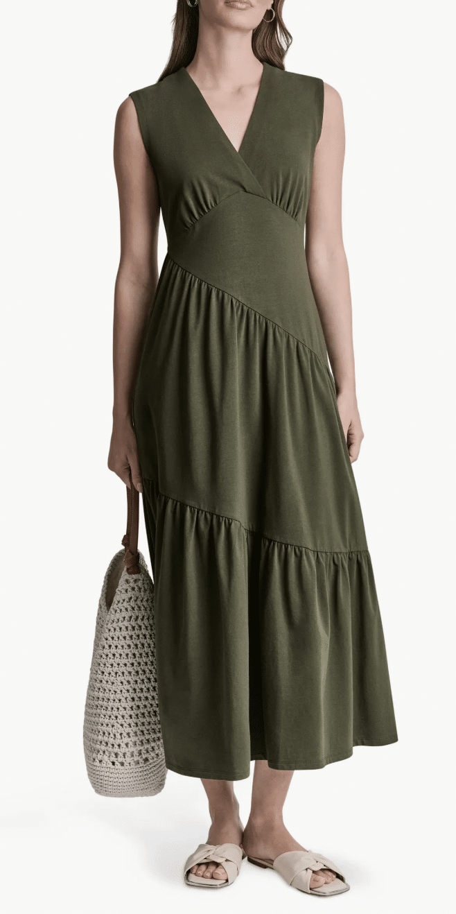 DKNY stretch cotton maxi dress
