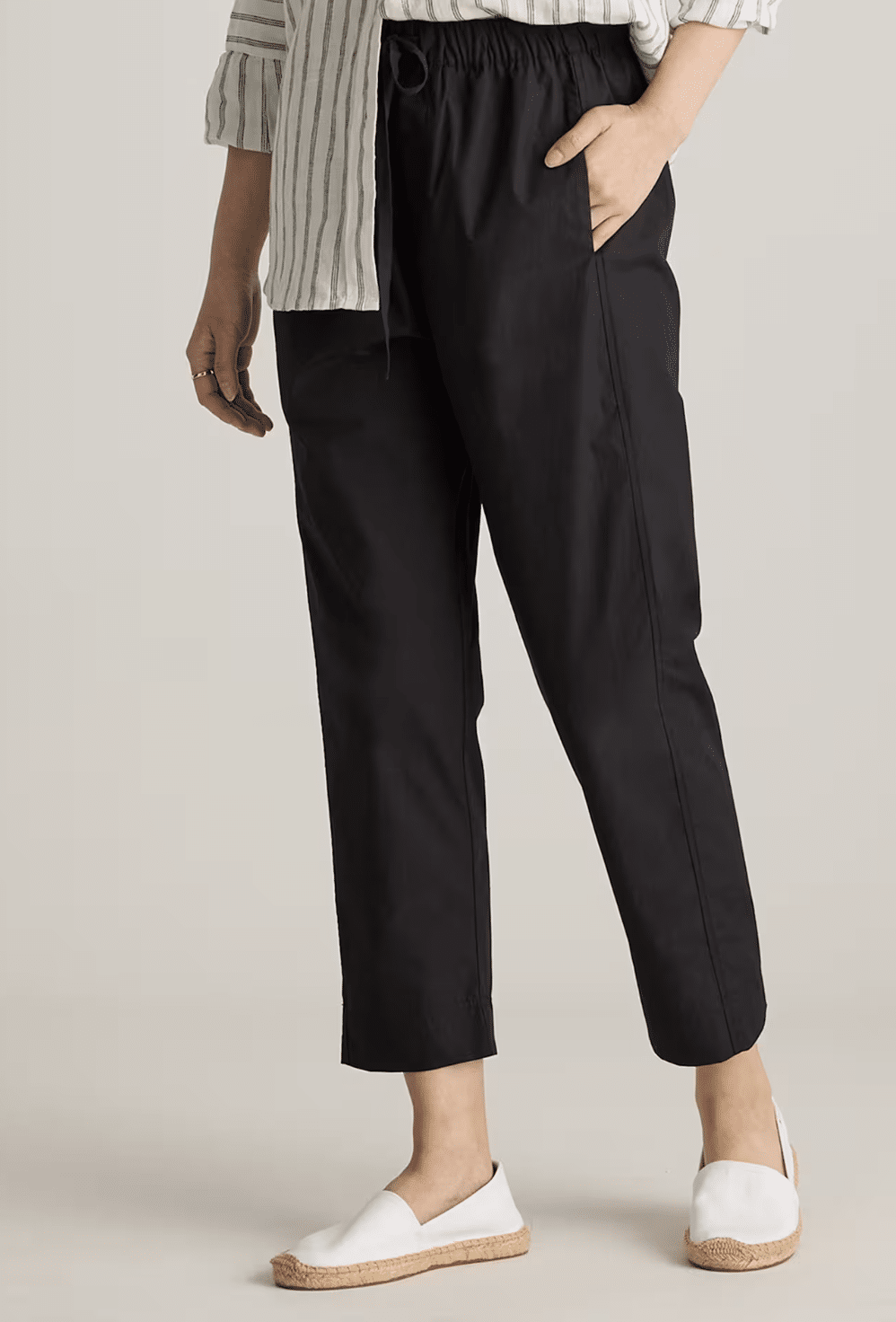 quince organic cotton poplin pull-on pants