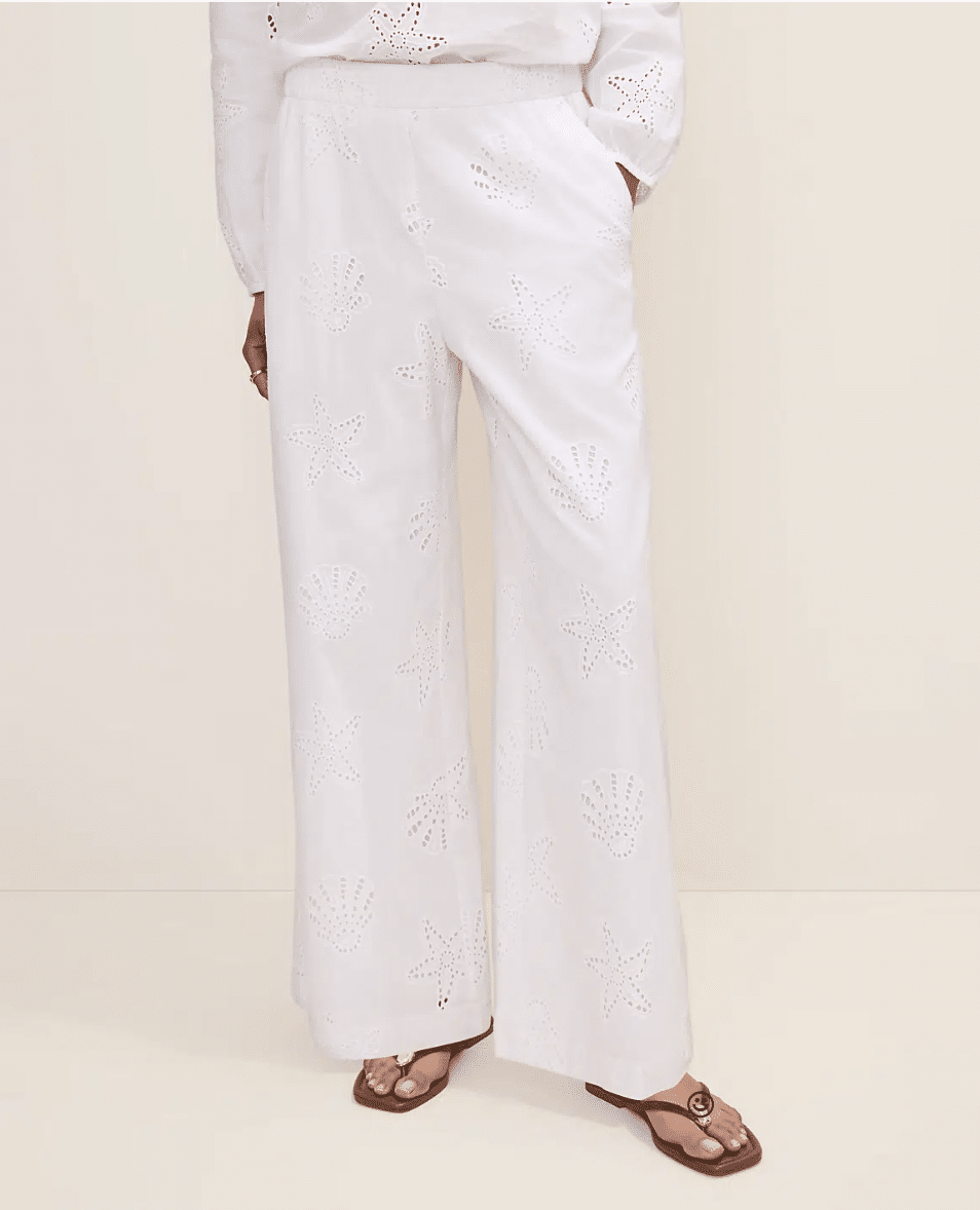 ann taylor eyelet easy palazzo pants