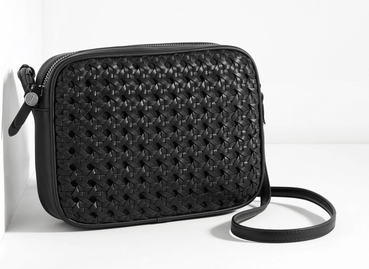 black woven crossbody bag from talbots
