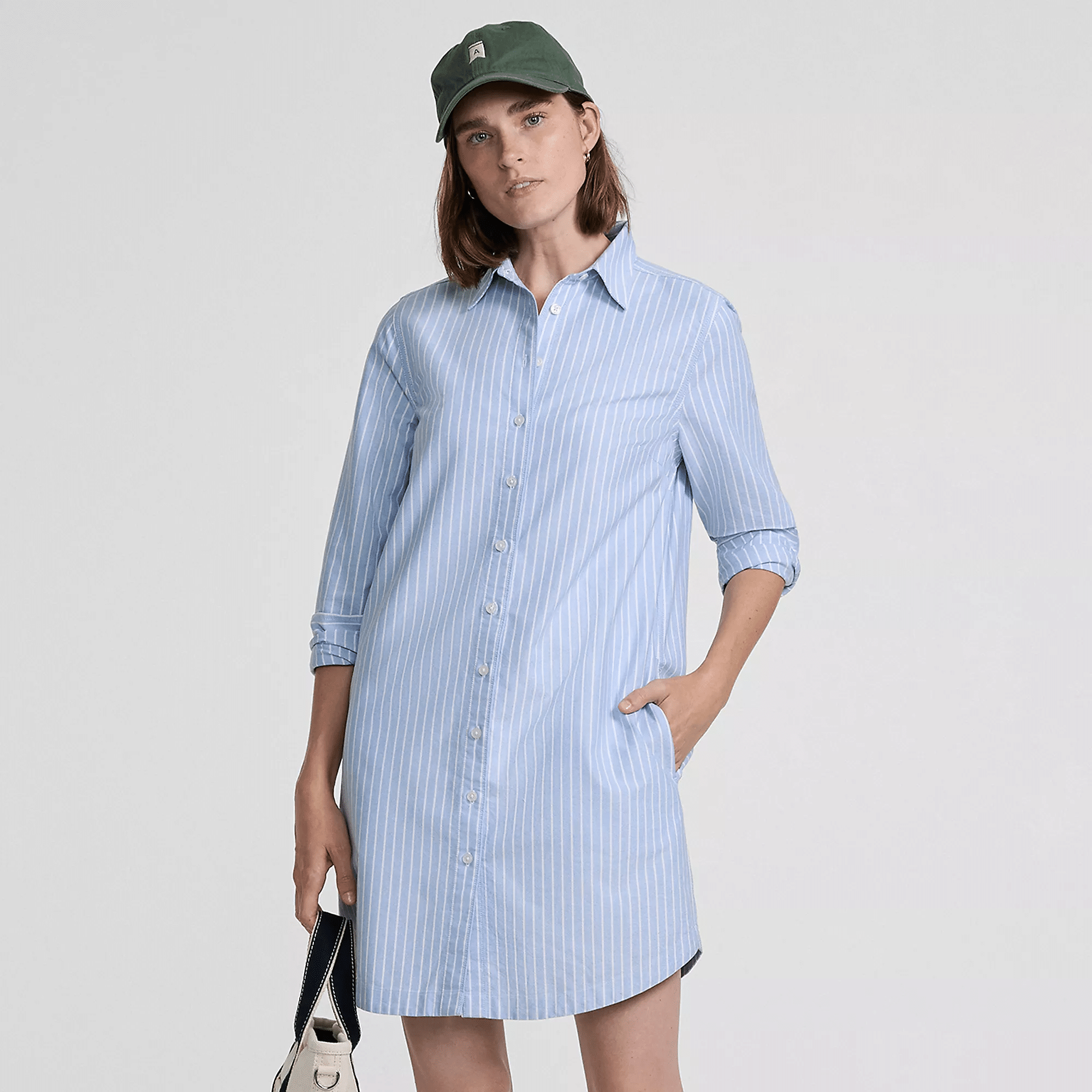 Land's End oxford long-sleeve shirt dress