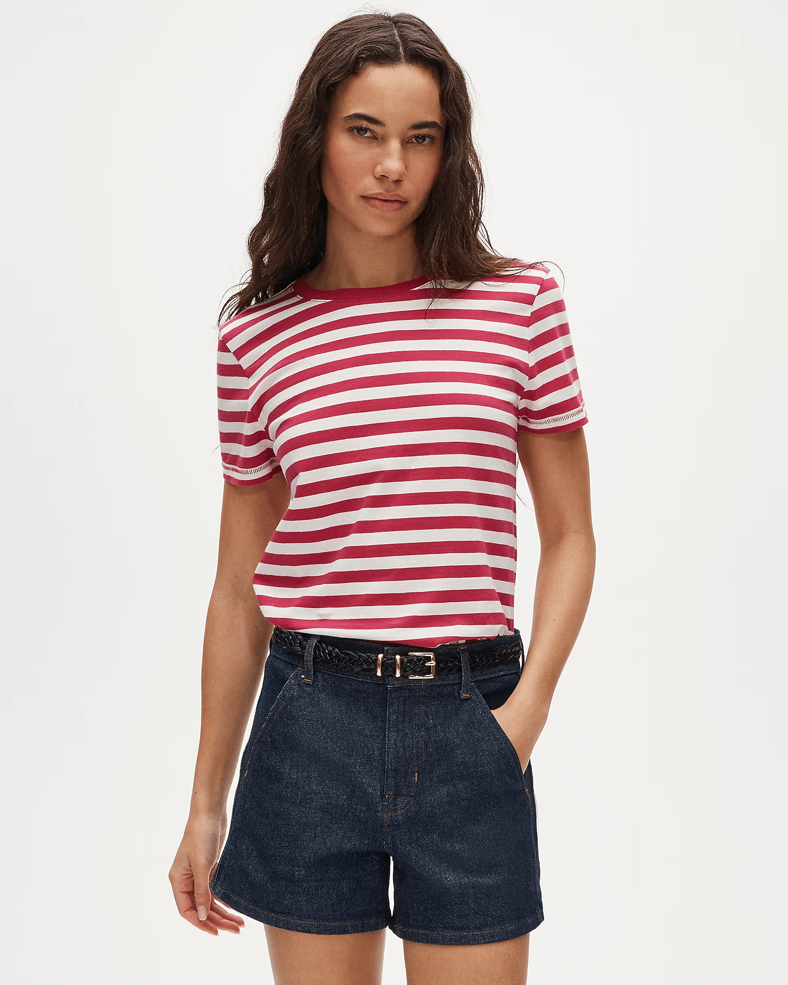 jersey classic fit crewneck t shirt