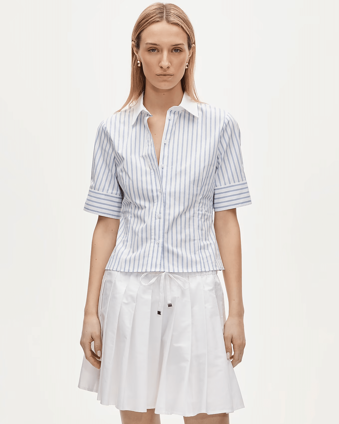 eleanor slim fit elbow sleeve shirt