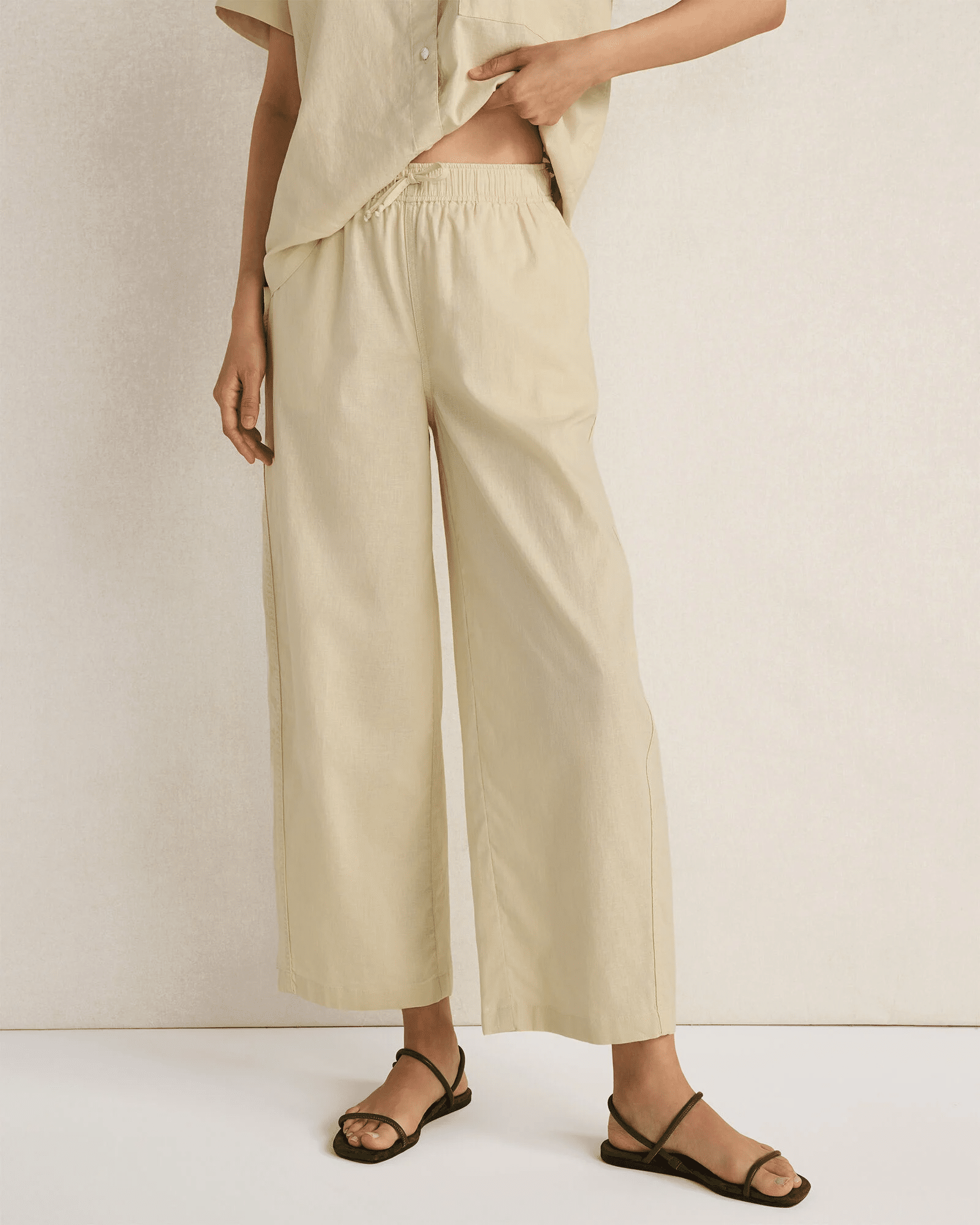 cotton-linen barrel leg pants from Talbots