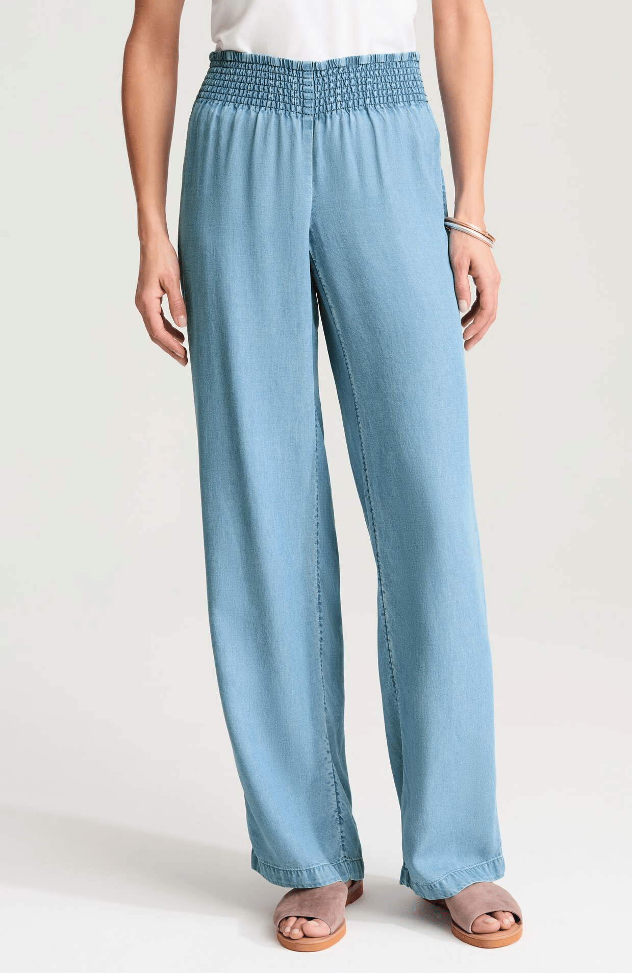 jjill indigo smocked waist pants