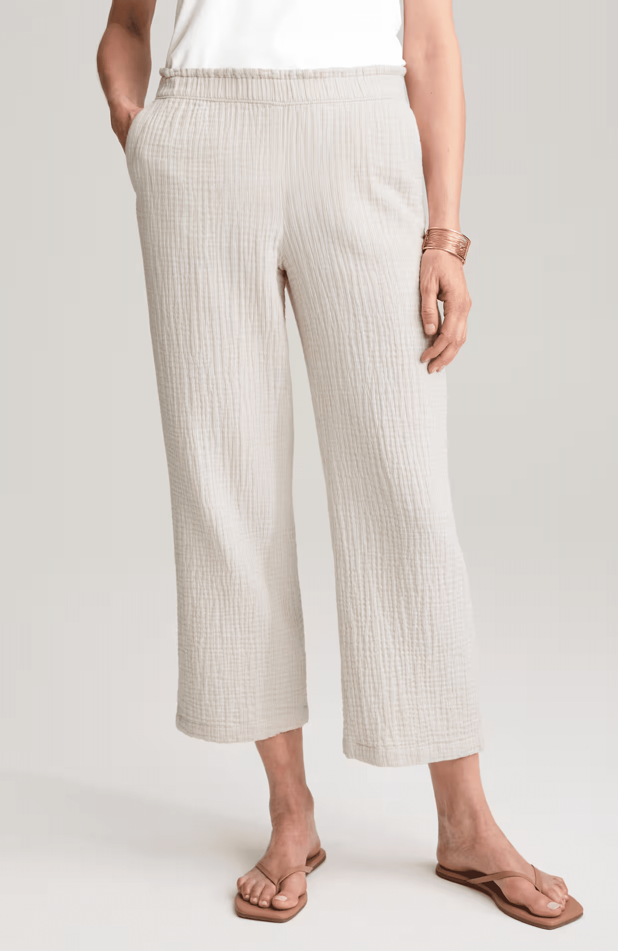 cotton gauze wide-leg pants from JJill
