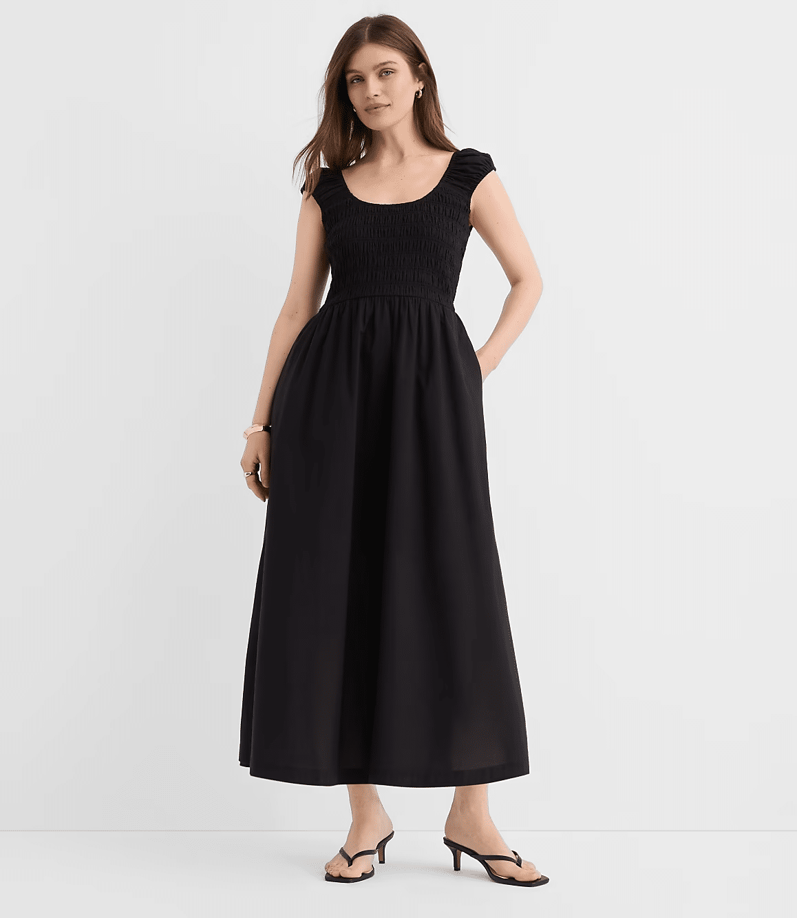 smocket pocket midi dress from LOFT