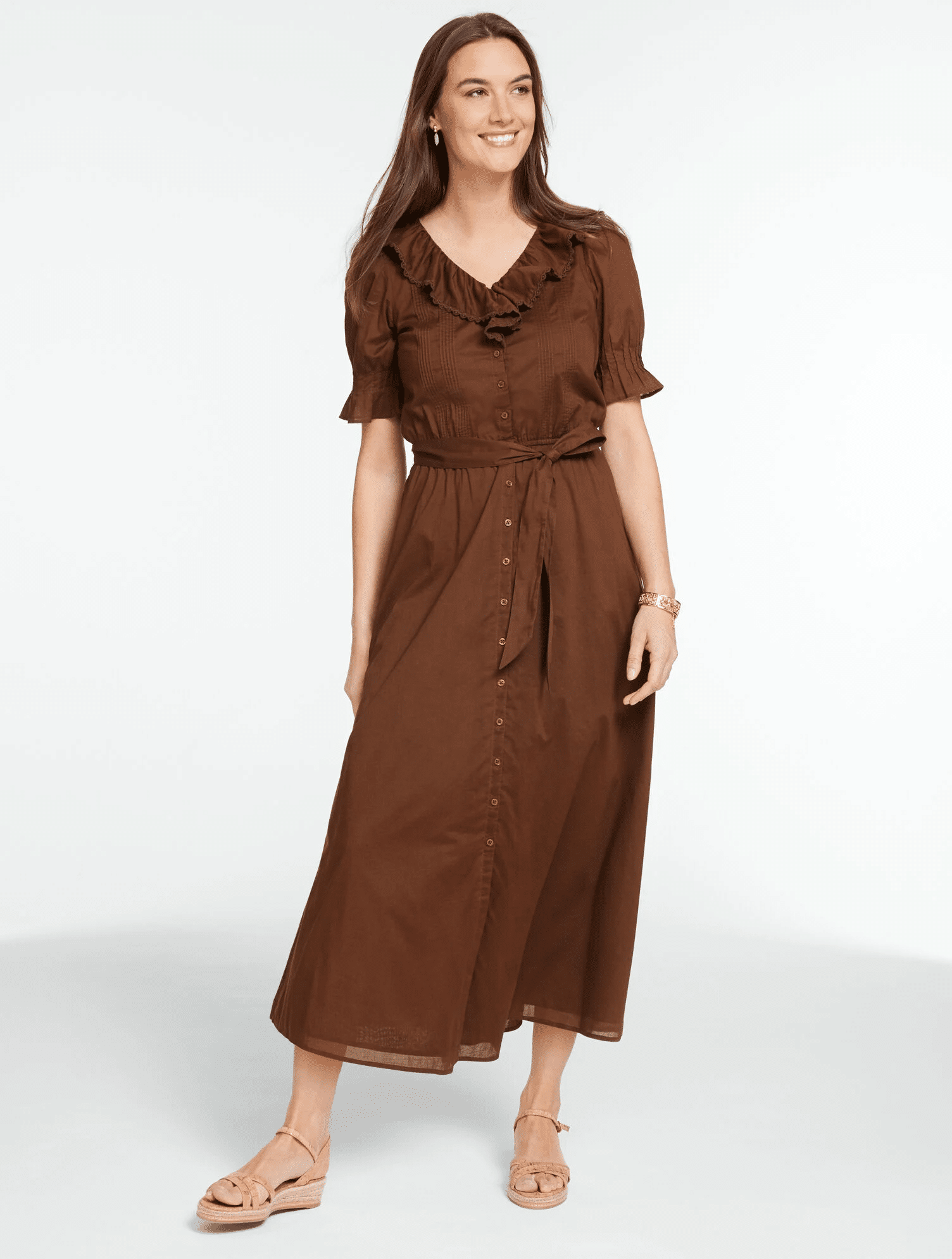 chocolate fit and flare shirtdress from Talbots