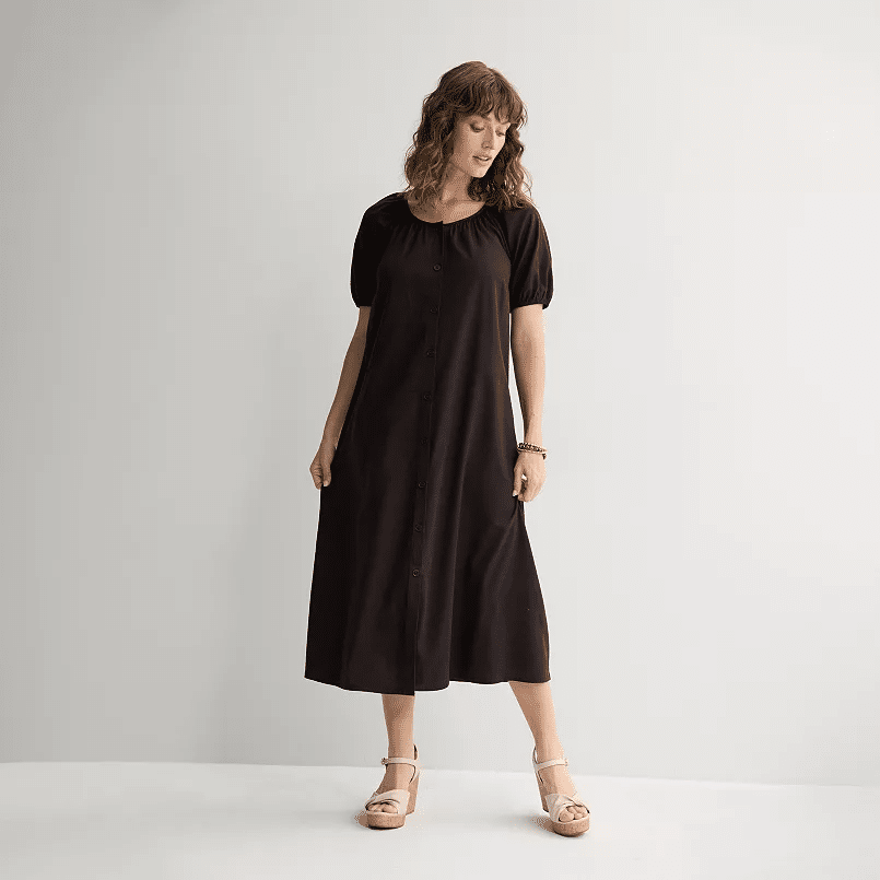 sonoma goods for life button front caftan maxi dress
