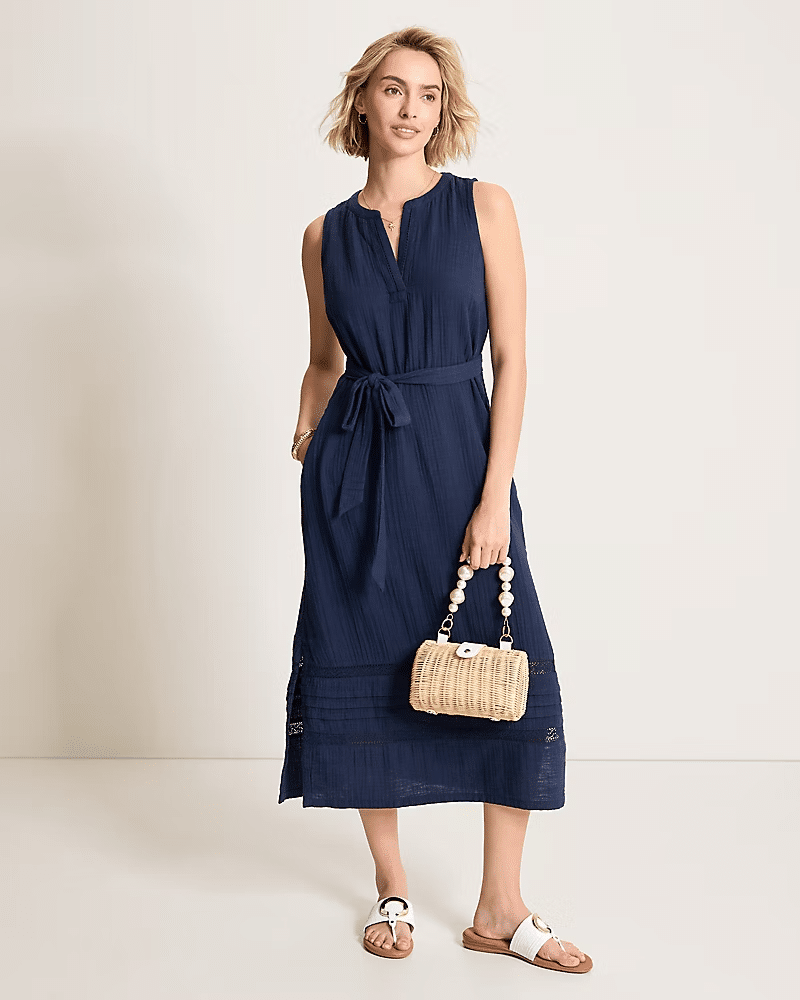 tommy bahama island gauze midi dress