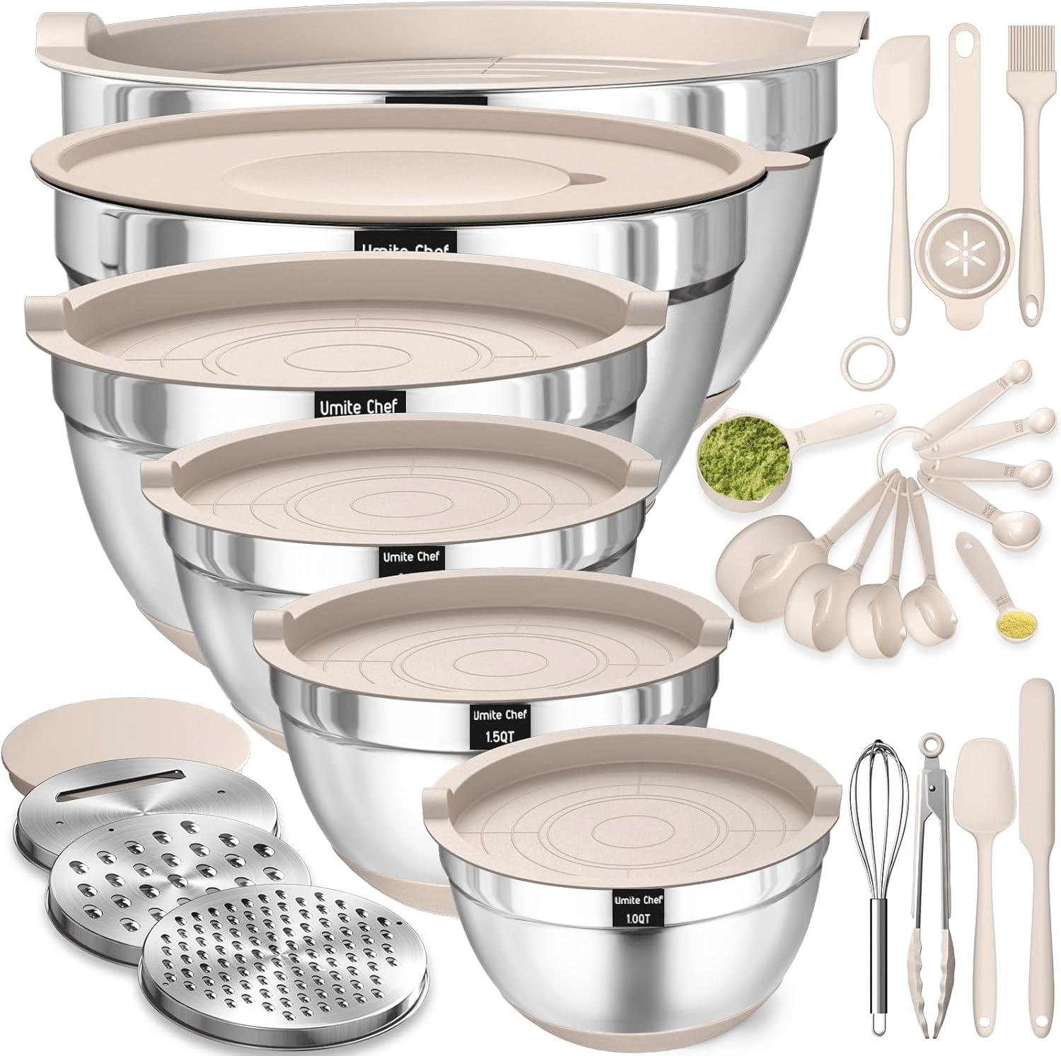 stainless steel mixing bowl set with lids