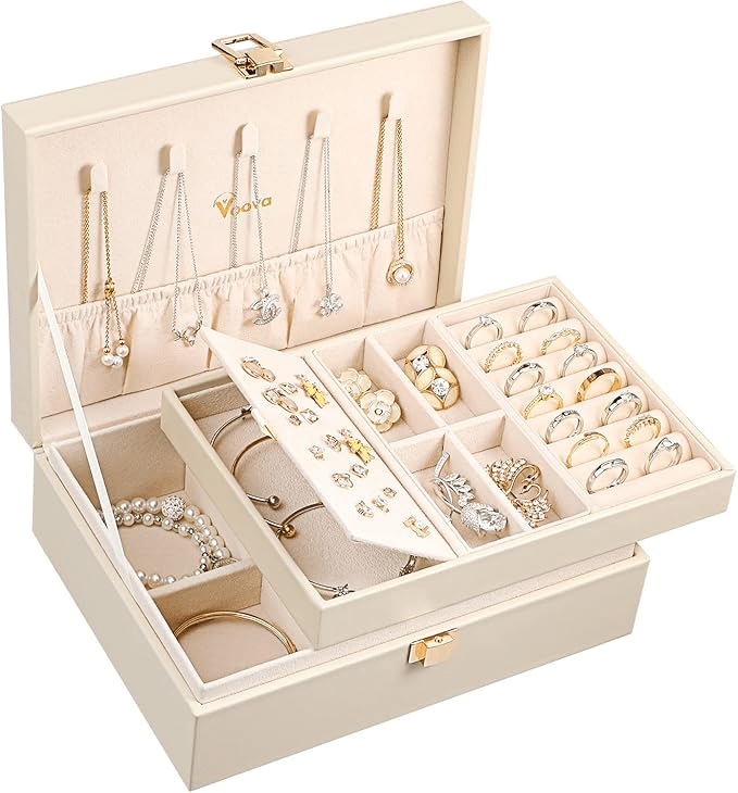 2 layer jewelry box organizer