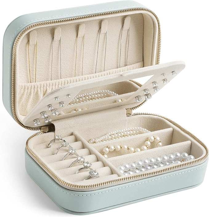 leather travel jewelry case