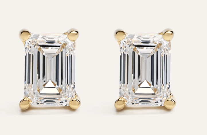 lab grown diamond emerald studs from quince