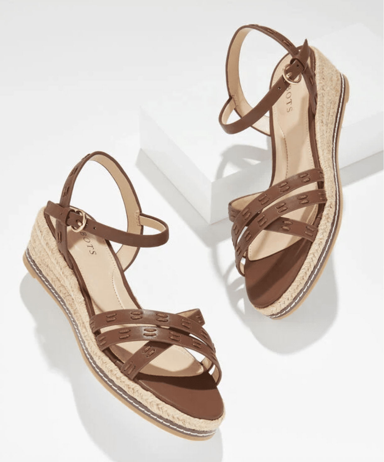 vachetta wedge sandals