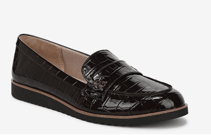 lifestride zee loafers with croc print.