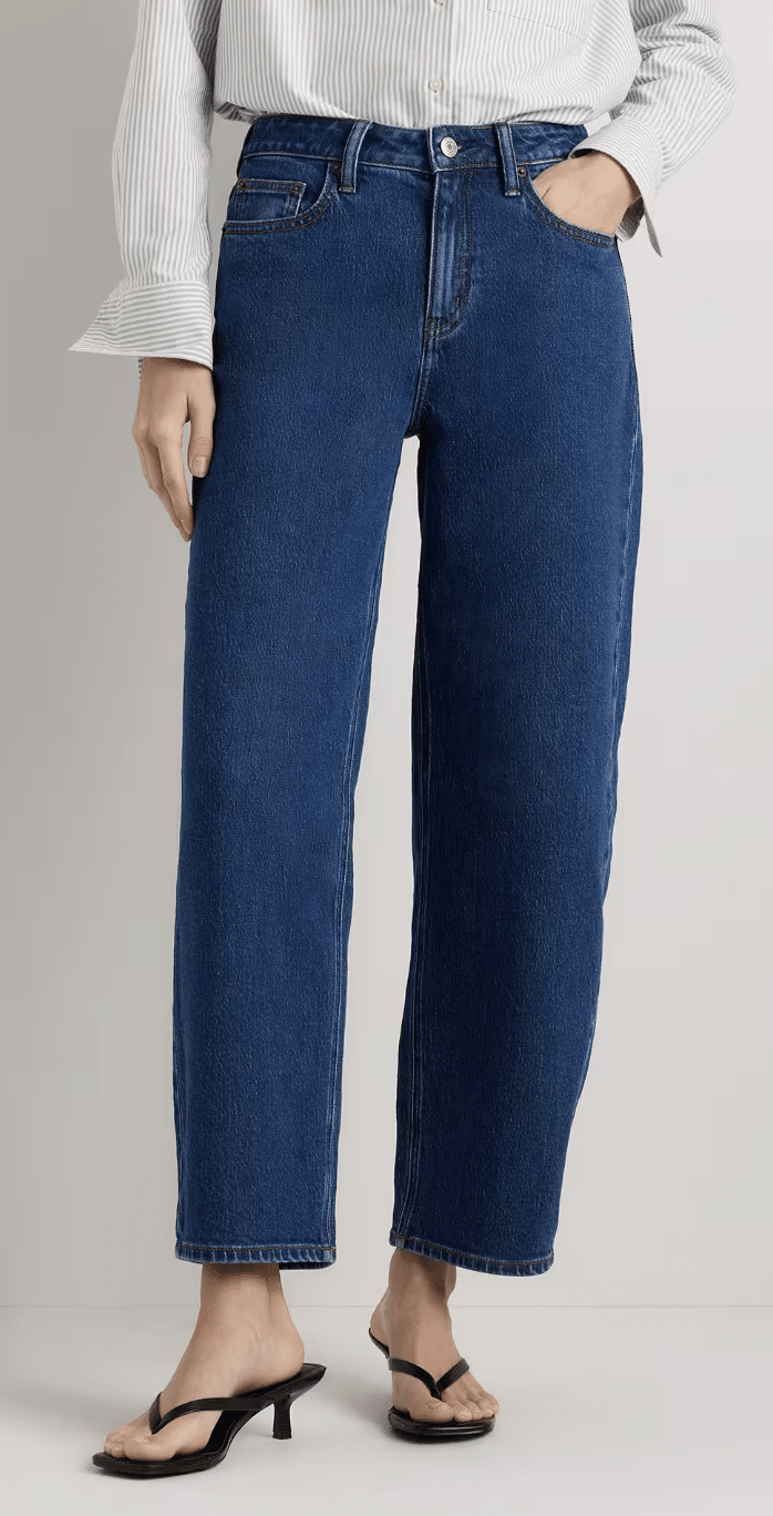 quince bella stretch barrel jeans