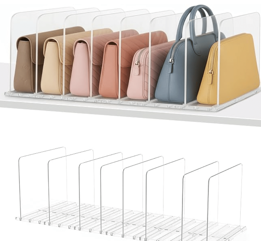 clear adjustable shelf divders
