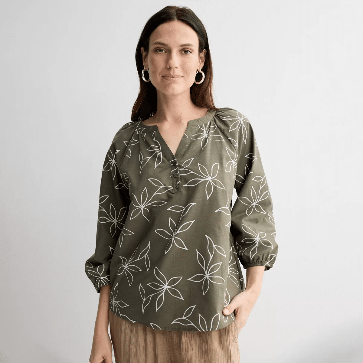 croft and barrow embroidered top