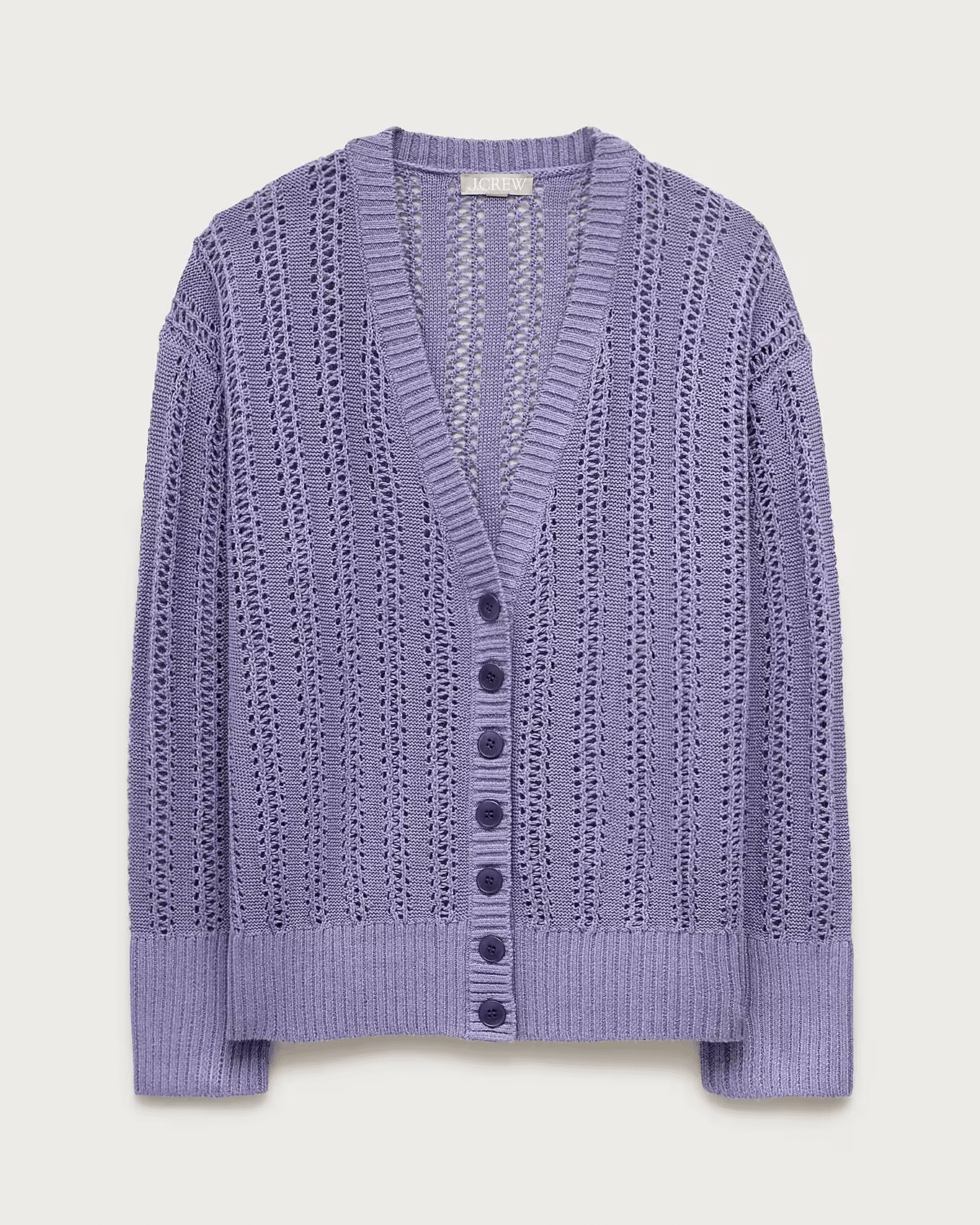 jcrew pointelle v neck cardigan