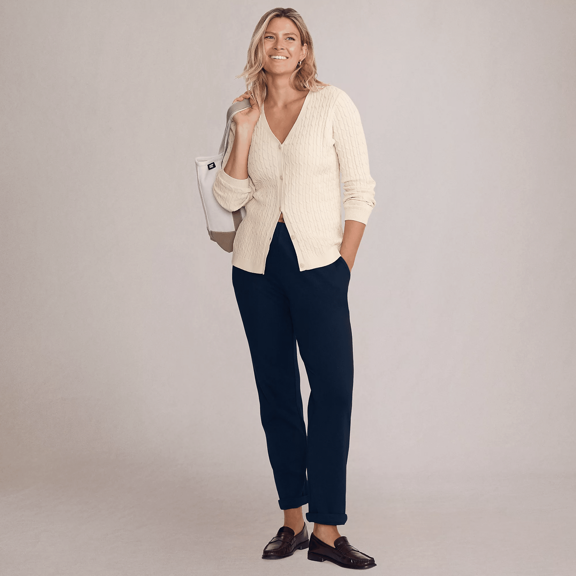 lands' end sport knit hight rise pants