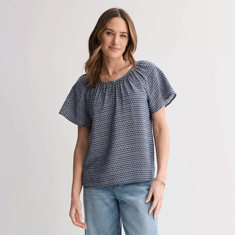 somoma silk-like flutter sleeve top