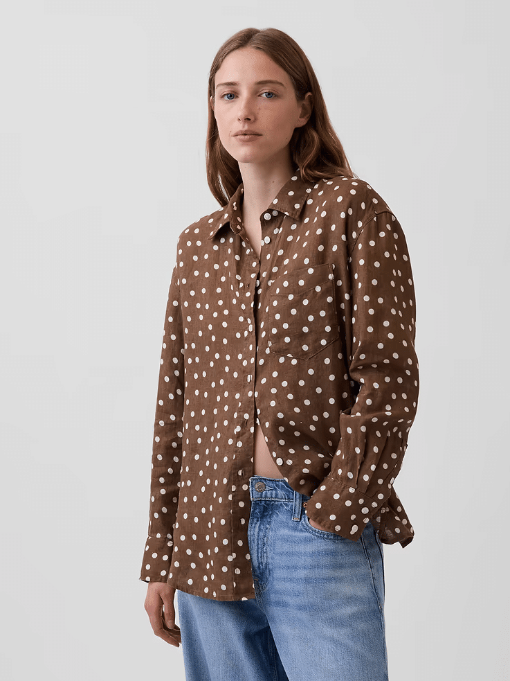gap oversized linen shirt