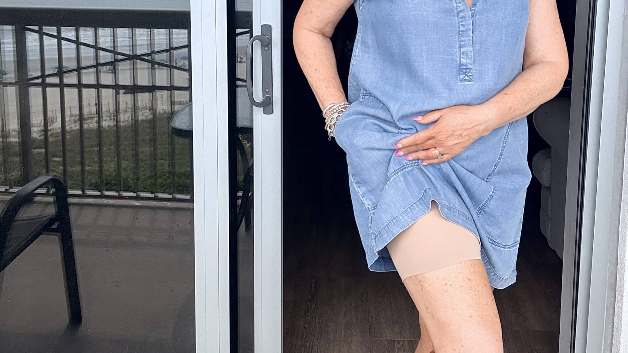 Chafing shorts under a dress
