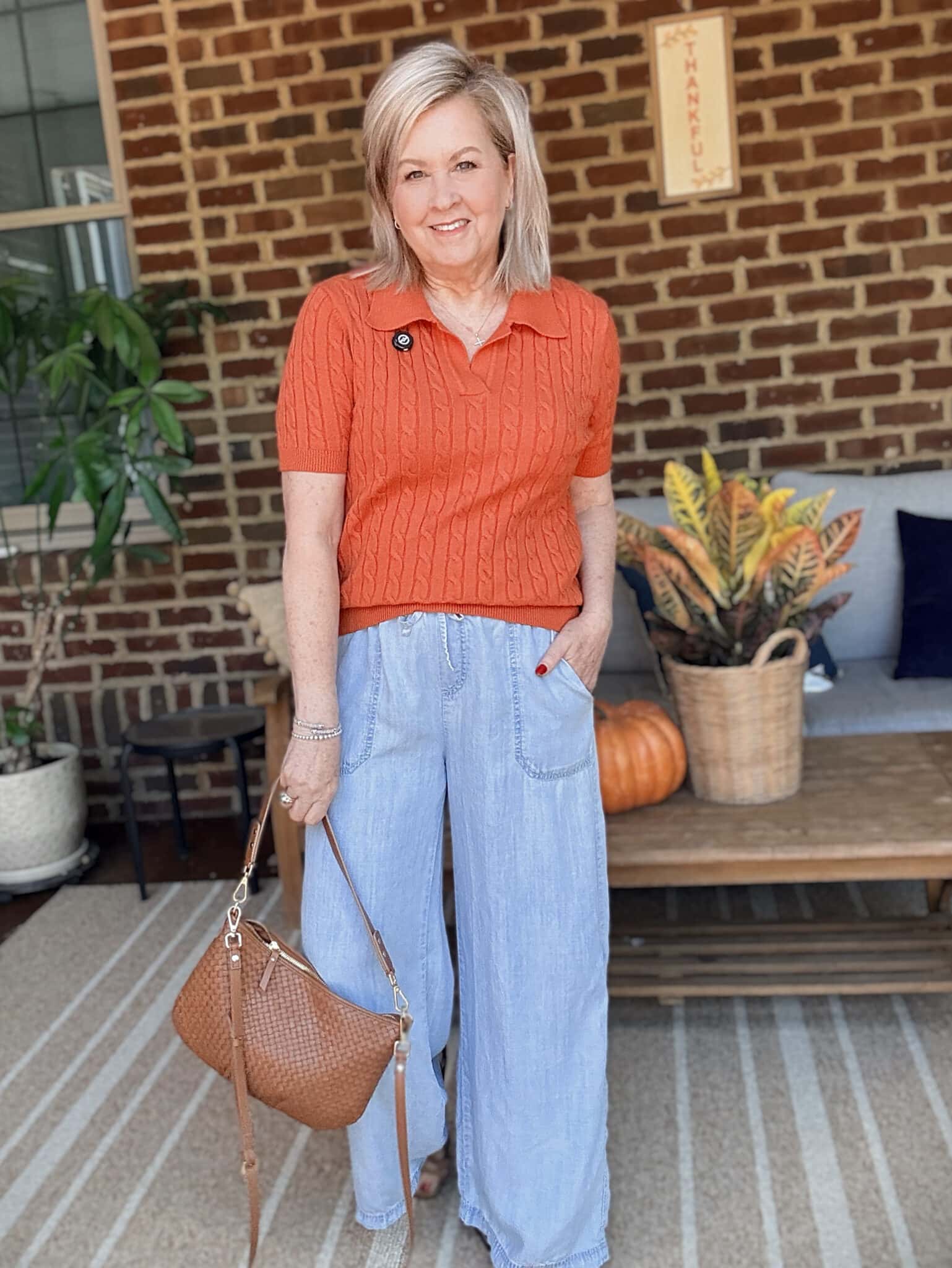 Angie Bleached Indigo Palazzo Pant