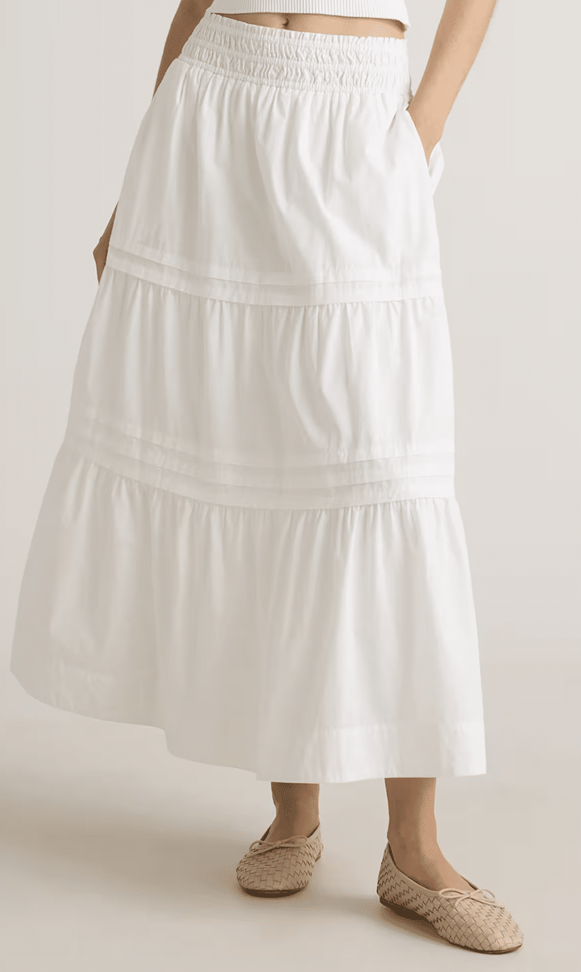 quince organic cotton tiered maxi skirt