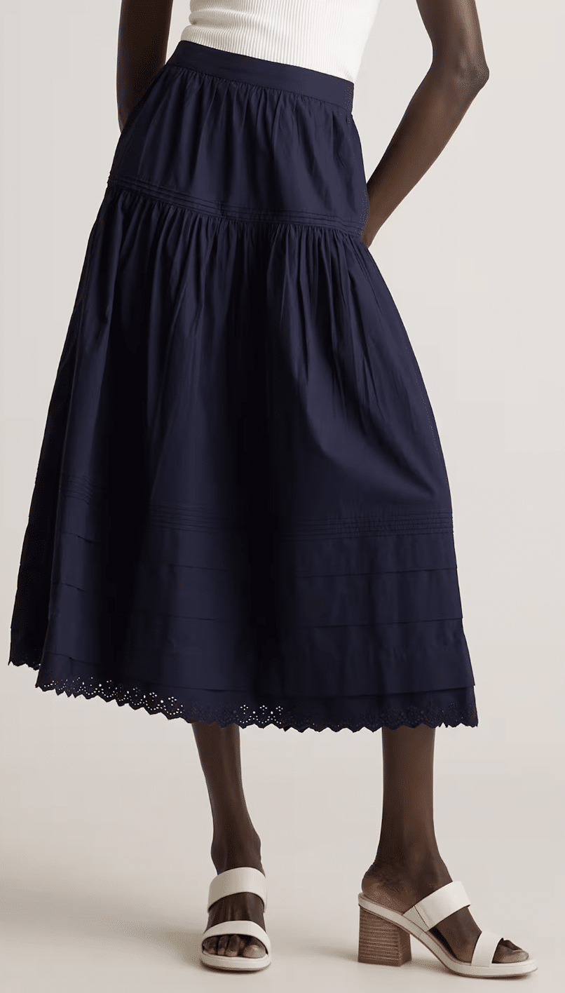 quince organic cotton pintuck maxi skirt