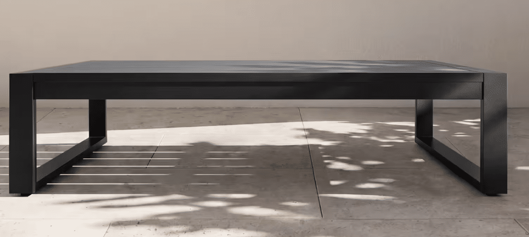 quince narrow aluminum outdoor coffee table
